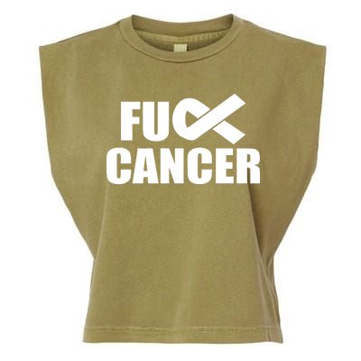 Fuck Cancer Fight Logo Garment-Dyed Women's Muscle Tee