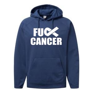 Fuck Cancer Fight Logo Performance Fleece Hoodie