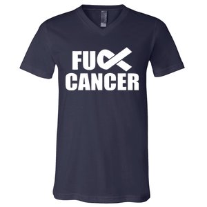 Fuck Cancer Fight Logo V-Neck T-Shirt