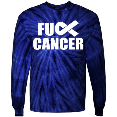 Fuck Cancer Fight Logo Tie-Dye Long Sleeve Shirt