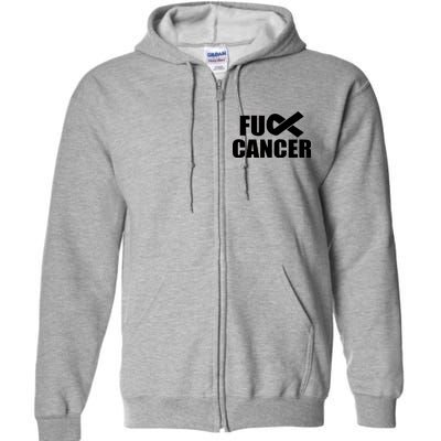 Fuck Cancer Fight Logo Full Zip Hoodie