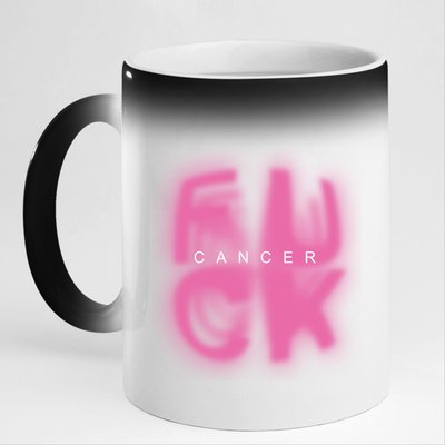 Fuck Cancer Logo 11oz Black Color Changing Mug