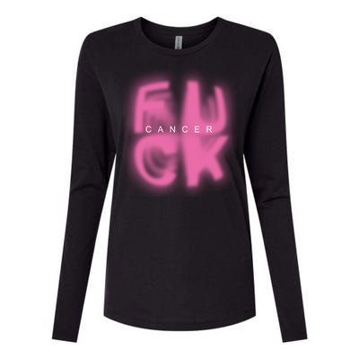 Fuck Cancer Logo Womens Cotton Relaxed Long Sleeve T-Shirt