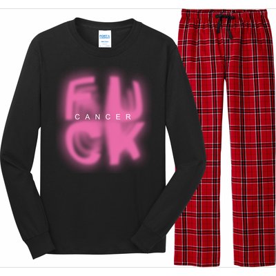 Fuck Cancer Logo Long Sleeve Pajama Set