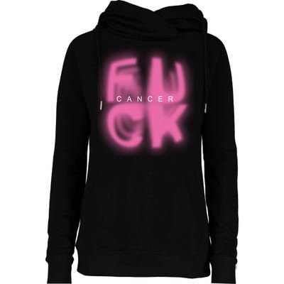 Fuck Cancer Logo Womens Funnel Neck Pullover Hood