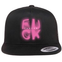 Fuck Cancer Logo Flat Bill Trucker Hat