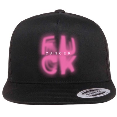 Fuck Cancer Logo Flat Bill Trucker Hat