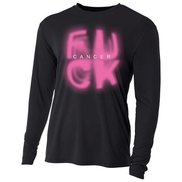 Fuck Cancer Logo Cooling Performance Long Sleeve Crew