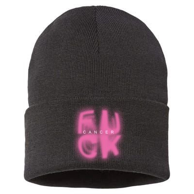 Fuck Cancer Logo Sustainable Knit Beanie