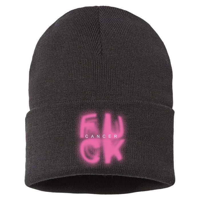 Fuck Cancer Logo Sustainable Knit Beanie