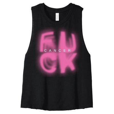 Fuck Cancer Logo Women's Racerback Cropped Tank