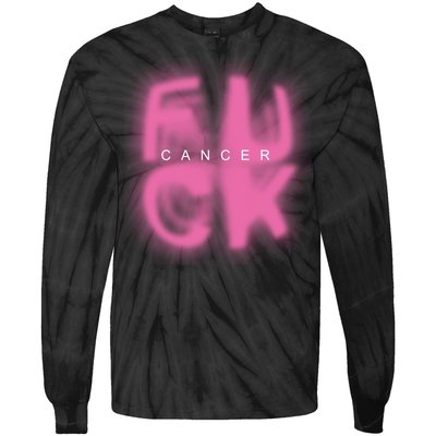 Fuck Cancer Logo Tie-Dye Long Sleeve Shirt