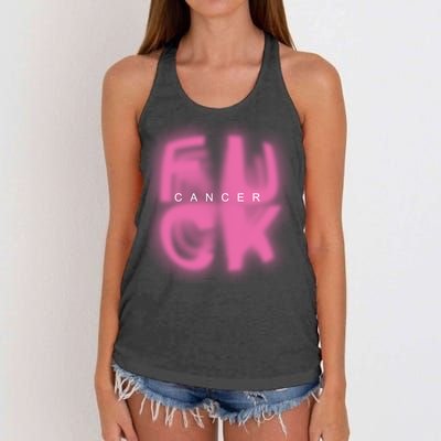 Fuck Cancer Logo Women's Knotted Racerback Tank