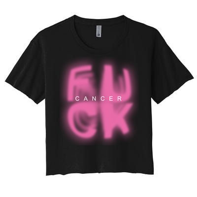 Fuck Cancer Logo Women's Crop Top Tee