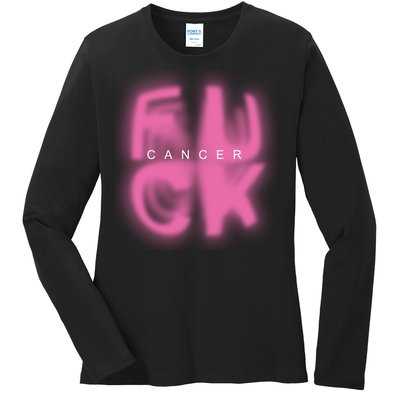 Fuck Cancer Logo Ladies Long Sleeve Shirt