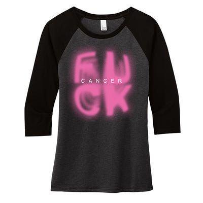 Fuck Cancer Logo Women's Tri-Blend 3/4-Sleeve Raglan Shirt