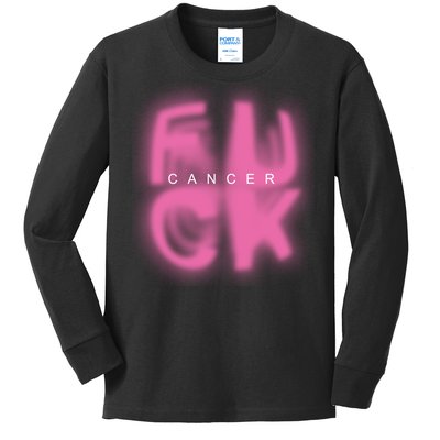 Fuck Cancer Logo Kids Long Sleeve Shirt