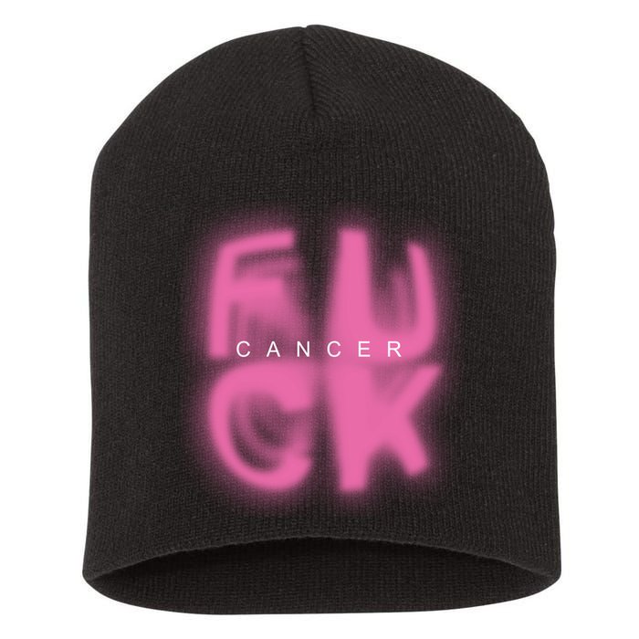 Fuck Cancer Logo Short Acrylic Beanie