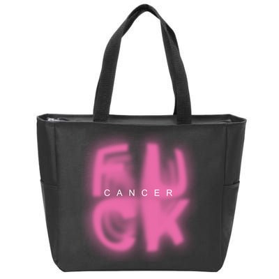 Fuck Cancer Logo Zip Tote Bag