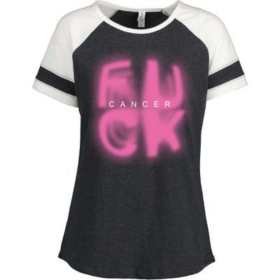 Fuck Cancer Logo Enza Ladies Jersey Colorblock Tee