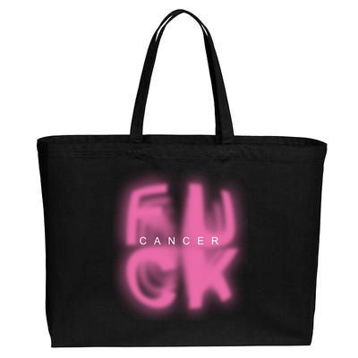 Fuck Cancer Logo Cotton Canvas Jumbo Tote