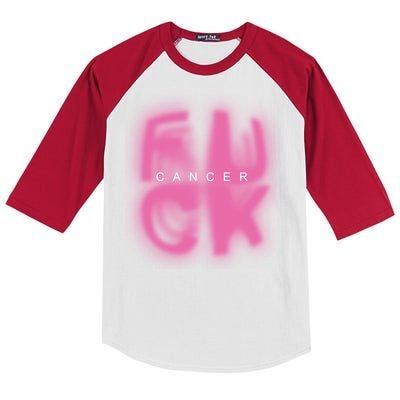 Fuck Cancer Logo Kids Colorblock Raglan Jersey