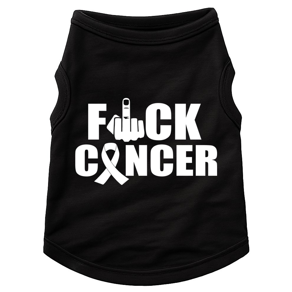 Fuck Cancer Ribbon Middle Finger Doggie Tank