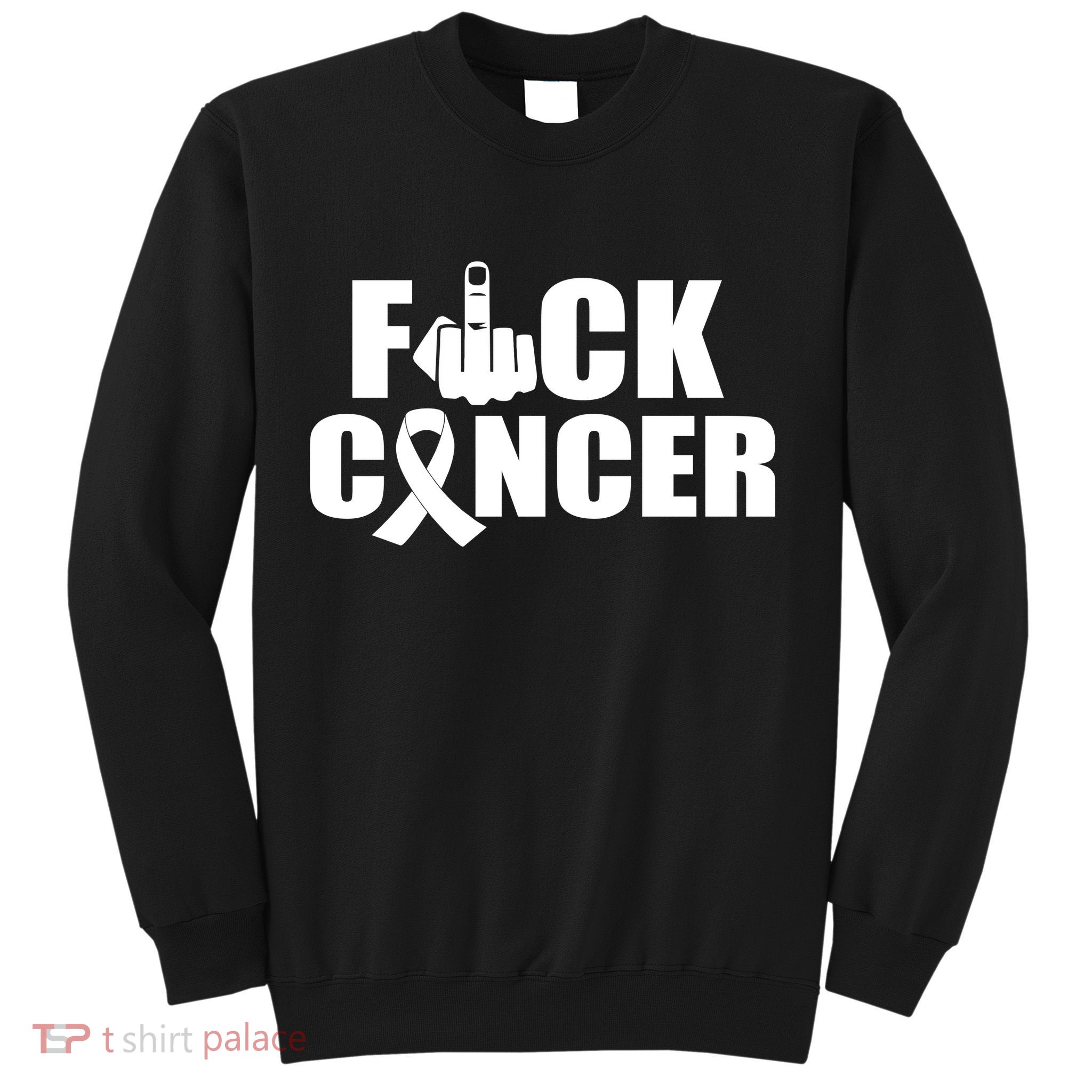 Fuck Cancer Ribbon Middle Finger Sweatshirt