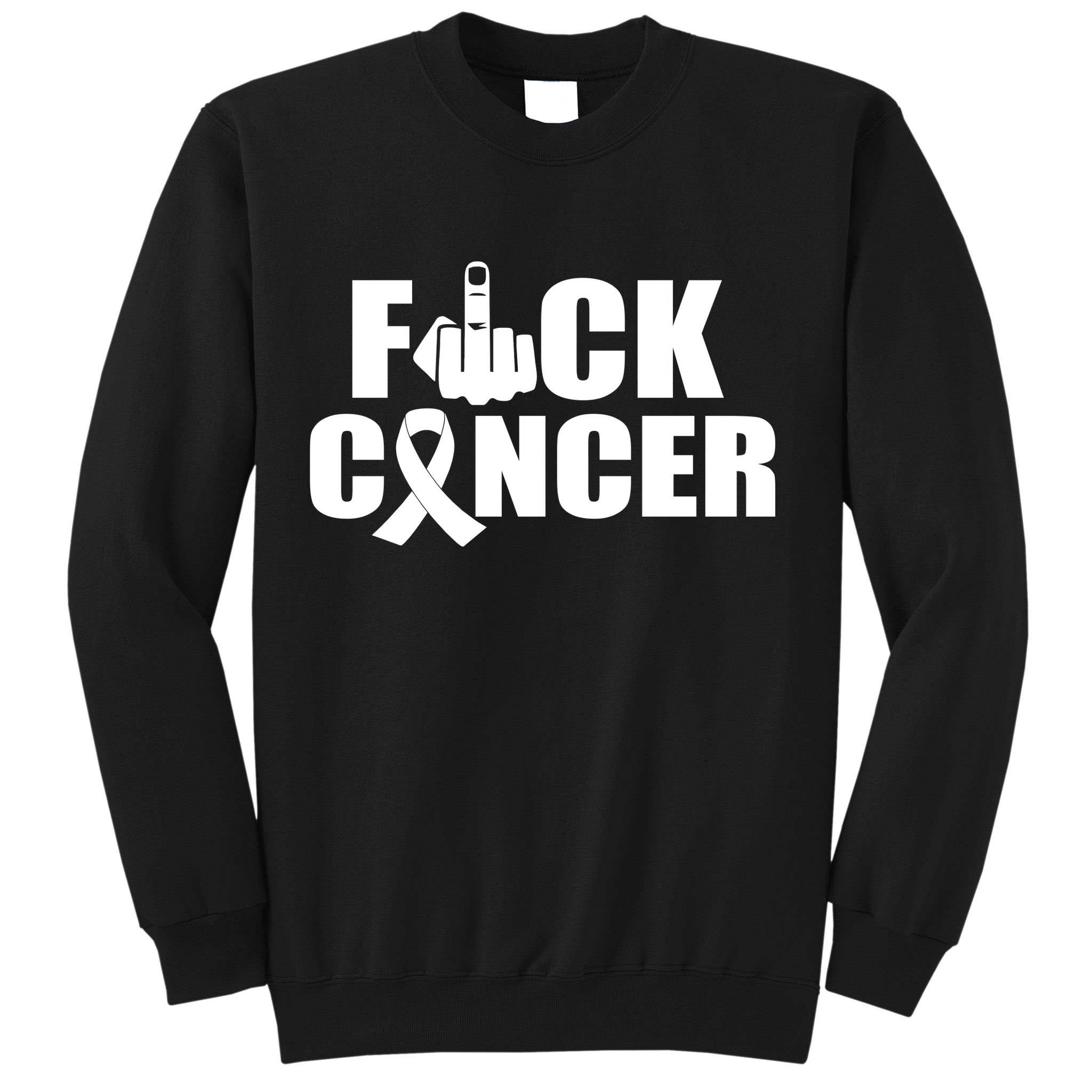 Fuck Cancer Ribbon Middle Finger Sweatshirt