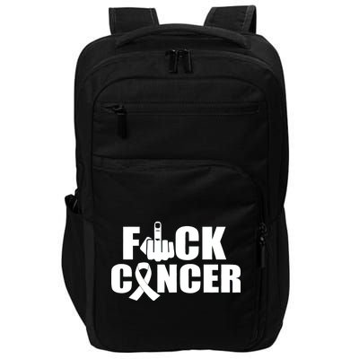 Fuck Cancer Ribbon Middle Finger Impact Tech Backpack