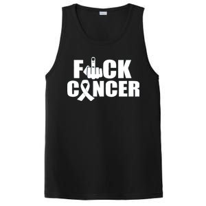 Fuck Cancer Ribbon Middle Finger PosiCharge Competitor Tank