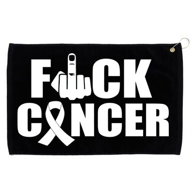 Fuck Cancer Ribbon Middle Finger Grommeted Golf Towel