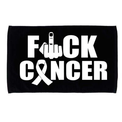 Fuck Cancer Ribbon Middle Finger Microfiber Hand Towel