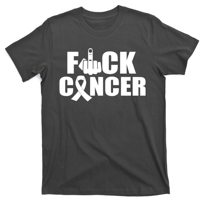 Fuck Cancer Ribbon Middle Finger T-Shirt