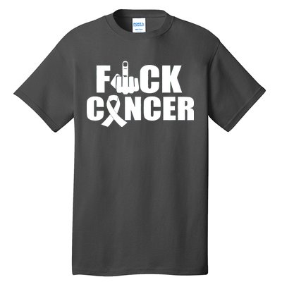 Fuck Cancer Ribbon Middle Finger Tall T-Shirt