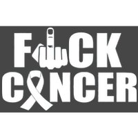 Fuck Cancer Ribbon Middle Finger Bumper Sticker