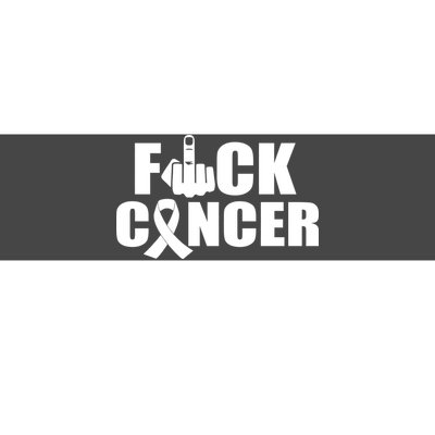 Fuck Cancer Ribbon Middle Finger Bumper Sticker