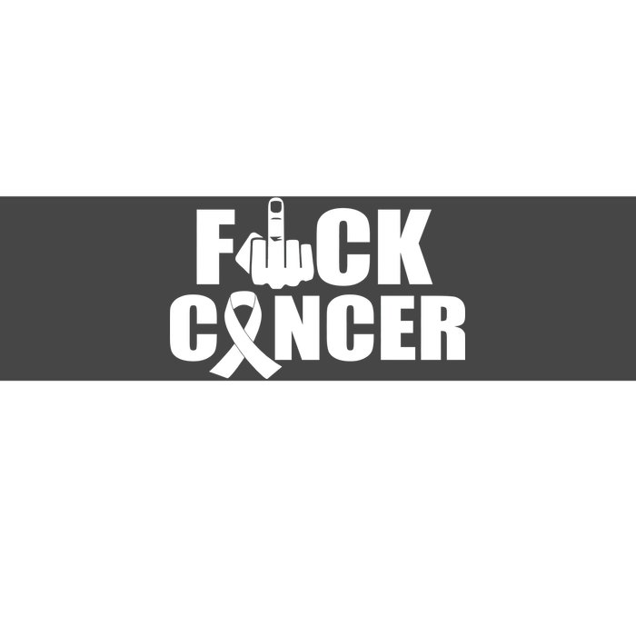 Fuck Cancer Ribbon Middle Finger Bumper Sticker