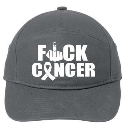 Fuck Cancer Ribbon Middle Finger 7-Panel Snapback Hat