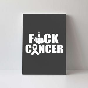 Fuck Cancer Ribbon Middle Finger Canvas