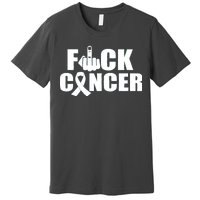 Fuck Cancer Ribbon Middle Finger Premium T-Shirt