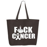 Fuck Cancer Ribbon Middle Finger 25L Jumbo Tote