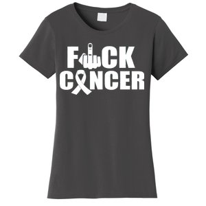 Fuck Cancer Ribbon Middle Finger Women's T-Shirt