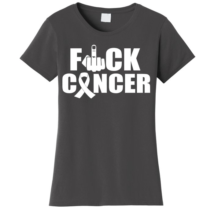 Fuck Cancer Ribbon Middle Finger Women's T-Shirt