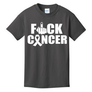 Fuck Cancer Ribbon Middle Finger Kids T-Shirt