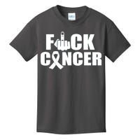 Fuck Cancer Ribbon Middle Finger Kids T-Shirt