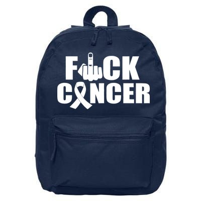 Fuck Cancer Ribbon Middle Finger 16 in Basic Backpack