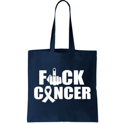 Fuck Cancer Ribbon Middle Finger Tote Bag