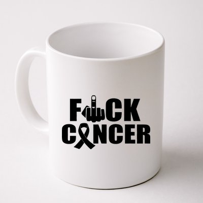 Fuck Cancer Ribbon Middle Finger Coffee Mug