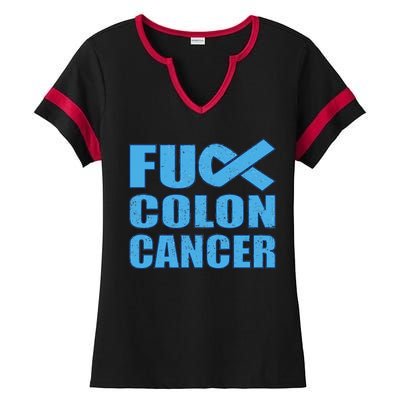 Fuck Colon Cancer Ladies Halftime Notch Neck Tee